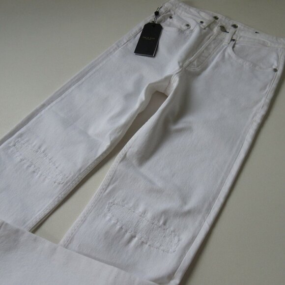 NWT rag & bone Maya in Worn Vintage White High Rise Ankle Straight Jeans 31 - Picture 3 of 10